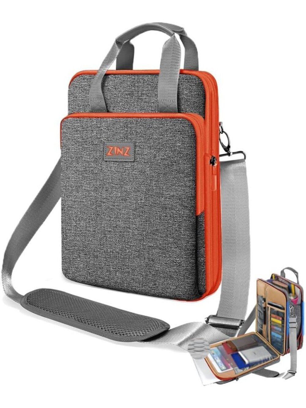 Expandable Laptop Shoulder Bag 12-13" Case Sleeve, Shockproof Handbag with